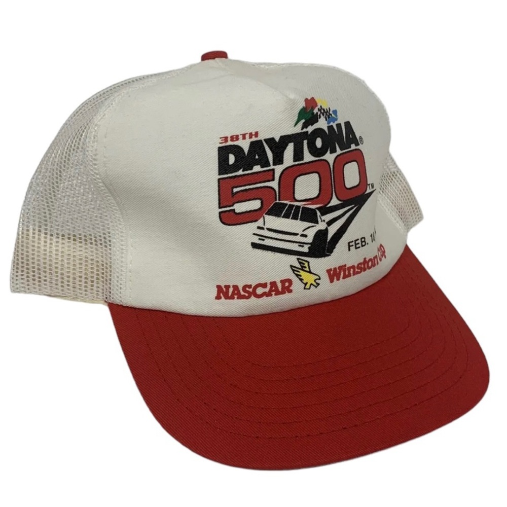 Vintage Embroidered WINSTON CUP DAYTONA 500 1996 Snapback Trucker Hat Mesh Cap